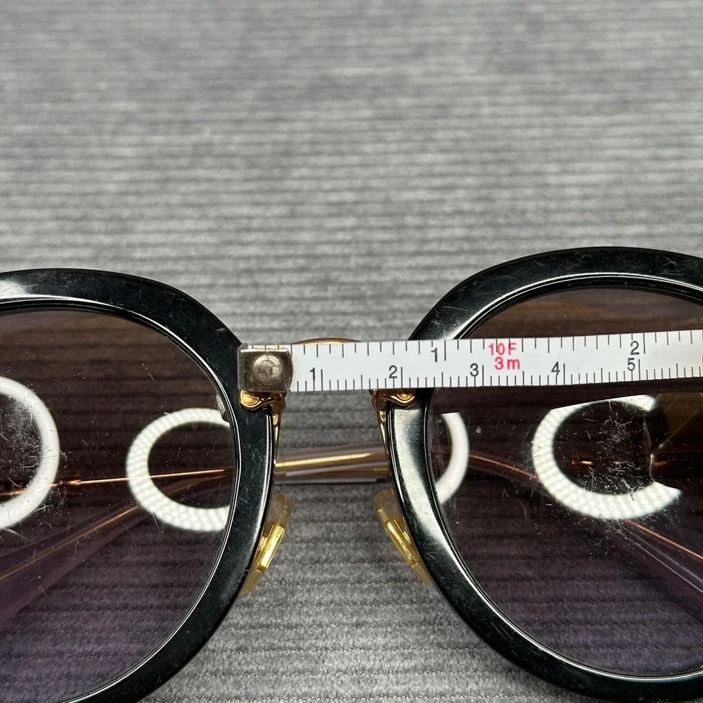 Miu Miu SMU 05Q Round Y2K Sunglasses Black Gold Metal Made in Italy 54-23-140